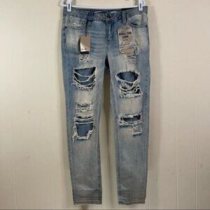 NWT - Seven7 Distressed Destroyed Girlfriend Jeans